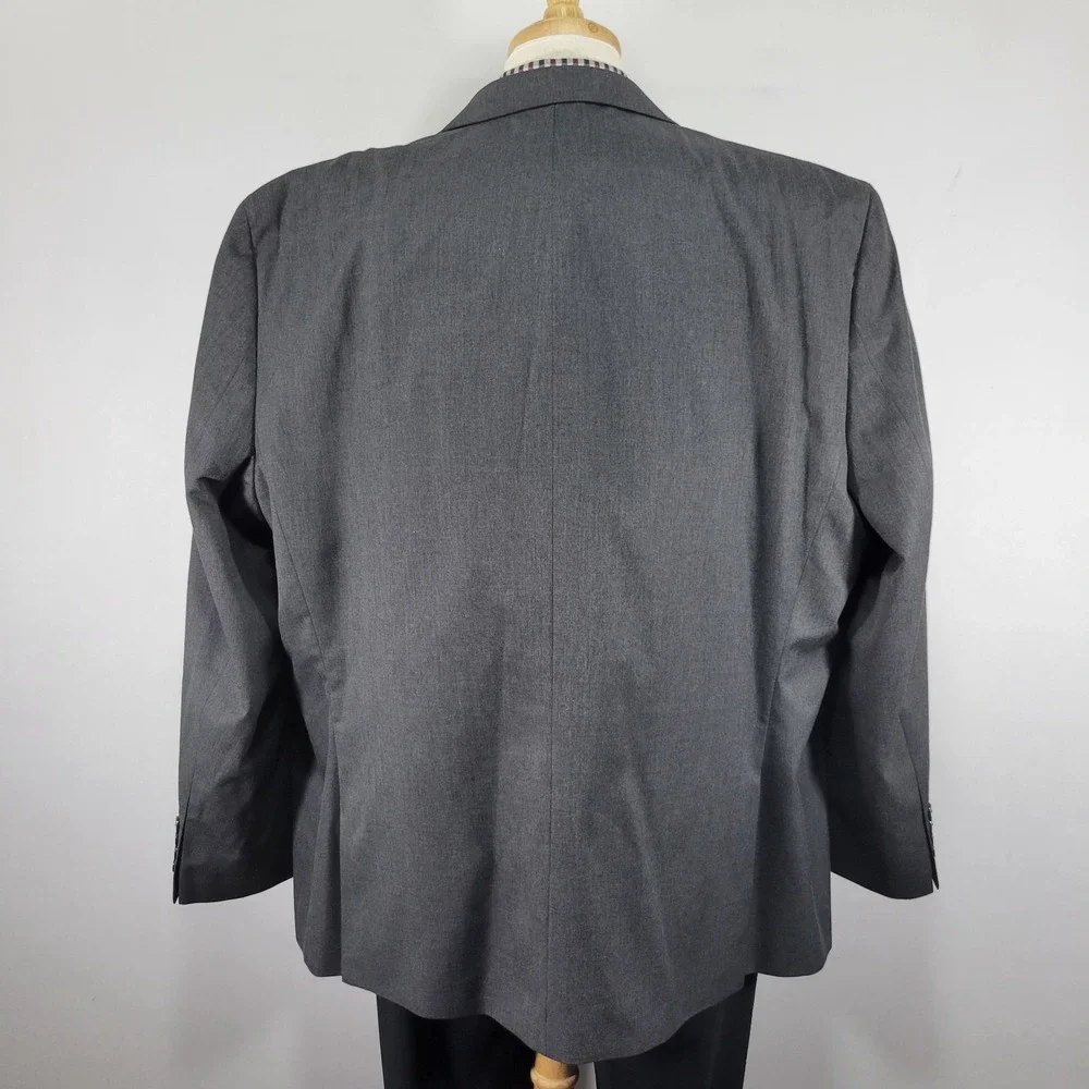 Van Heusen Men's Sport Coat Blazer Two Button Gray‎ Polyester Blend Size 52R